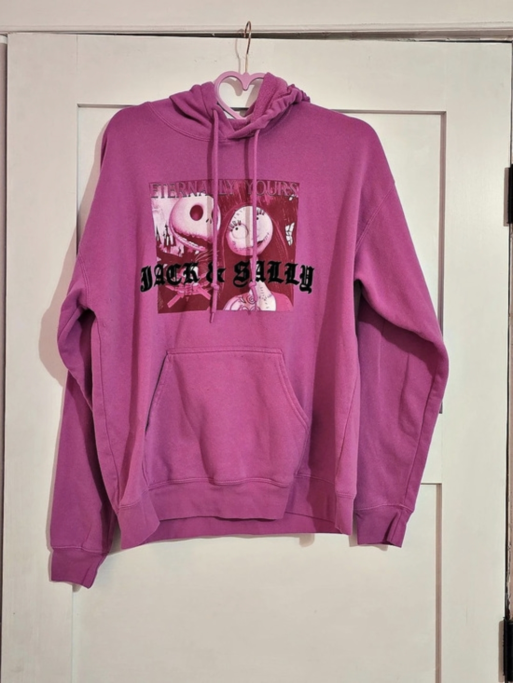 Disney The Nightmare Before Christmas Jack & Sally Eternally Yours Pink Hoodie